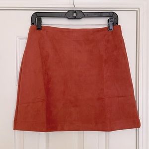 Suede mini skirt